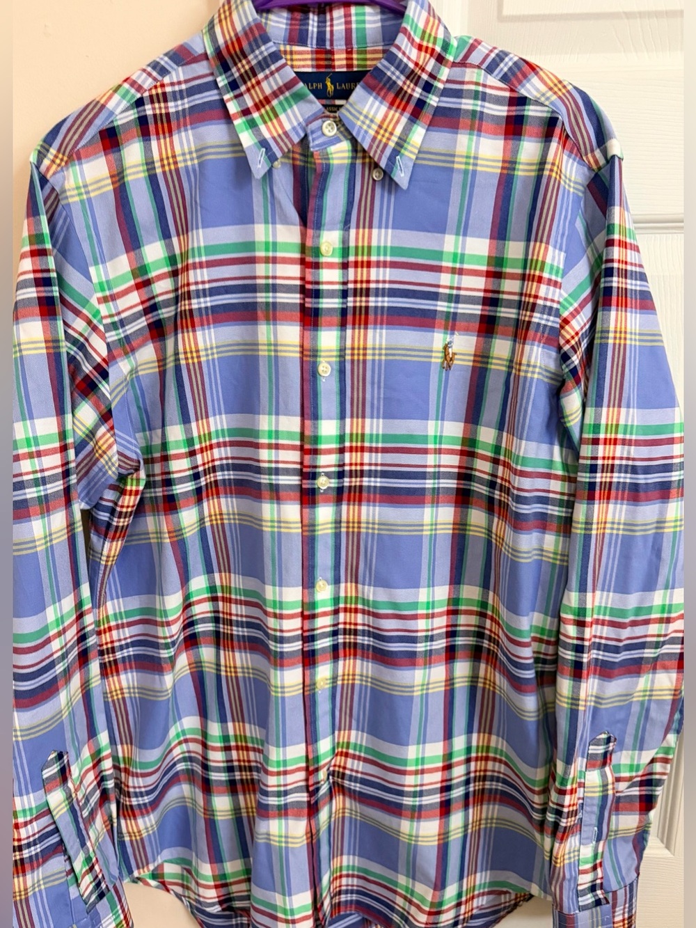 Ralph Lauren Classic Fit 100% Cotton Multicolor Mens M Long Sleeve Button Down